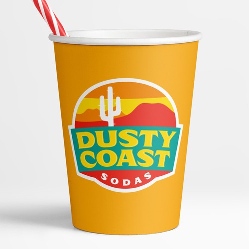 Soda logo with the title 'Dusty Coast Sodas'