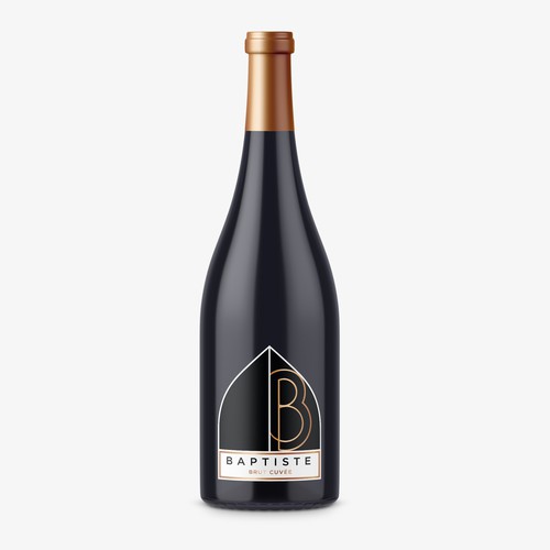 Alcohol label with the title 'Clean, Modern and Sophisticated Label Design - Sparkling Wine'