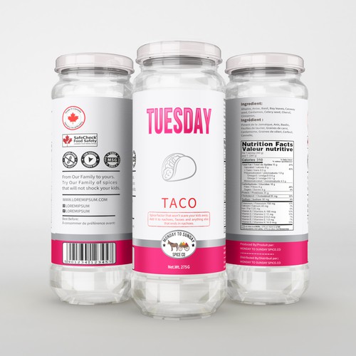 Spice packaging with the title 'Jar packaging label Design'