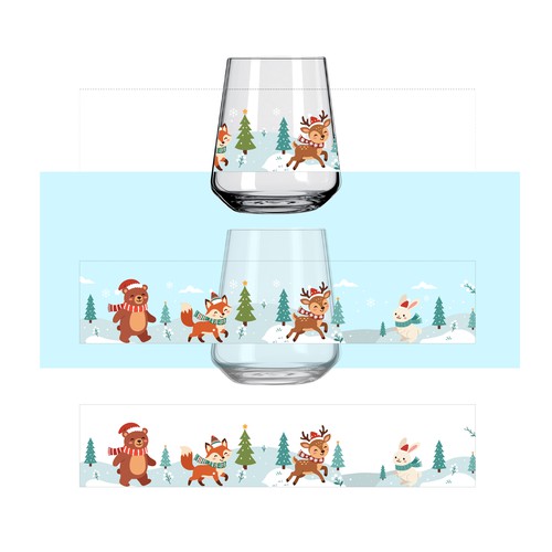 Glass artwork with the title 'Luxury Joy and Fun Christmas'