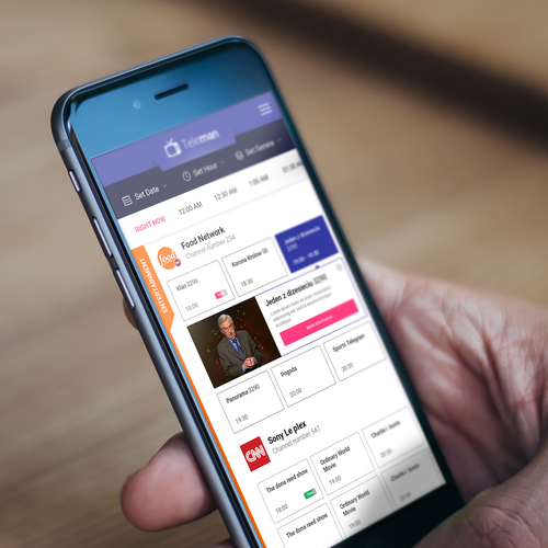 Channel design with the title 'Tv programs app'