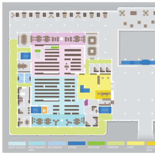 Library design with the title 'library plan'