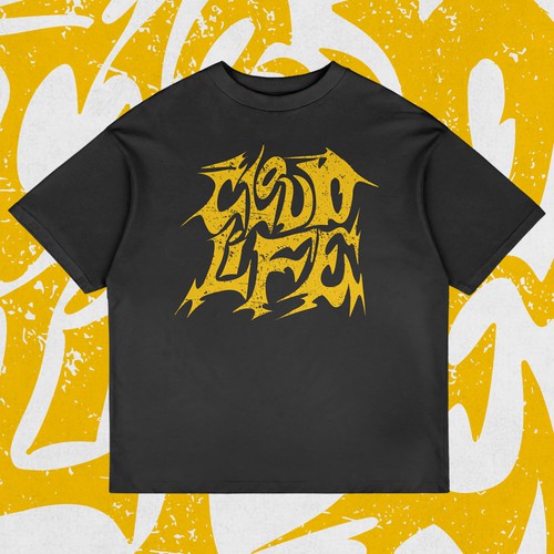 Typeface design with the title 'Abstract Typography Streetwear tshirt'