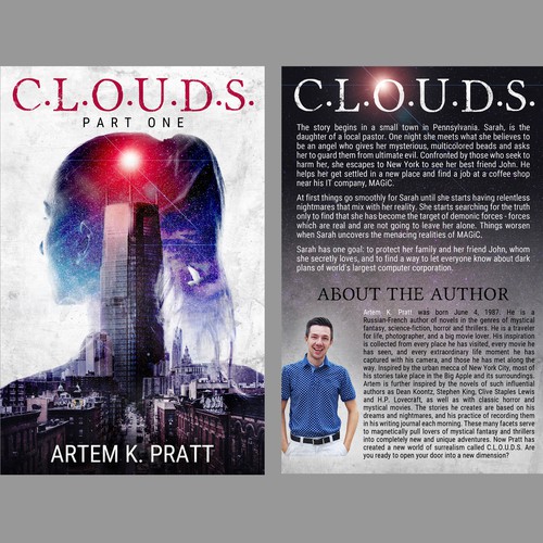 Overlay design with the title 'Eerie cover for a fantasy novel'