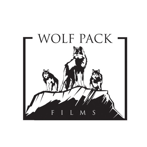 Wolf logo with the title 'New logo wanted for Wolf Pack Films'