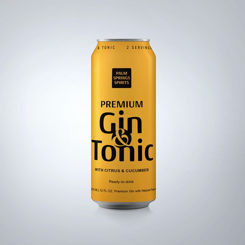 Orange label with the title 'Palm Spring Can Package opt#6'