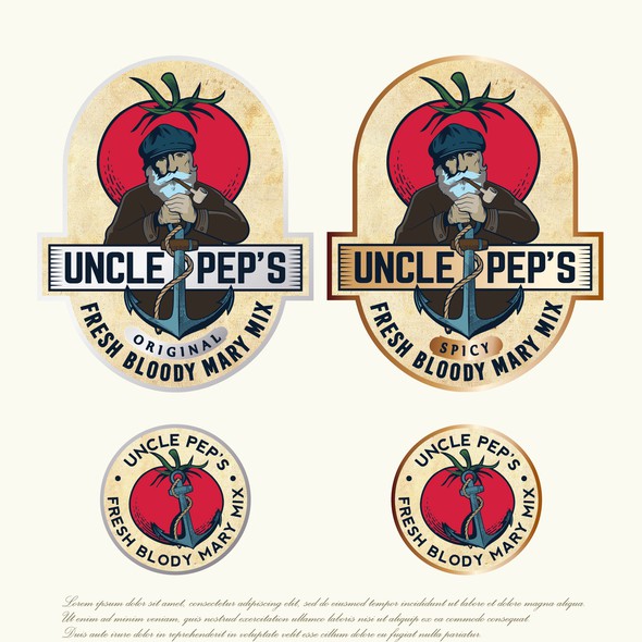Spicy logo with the title 'Uncle Pep's Fresh Bloody Mary Mix'
