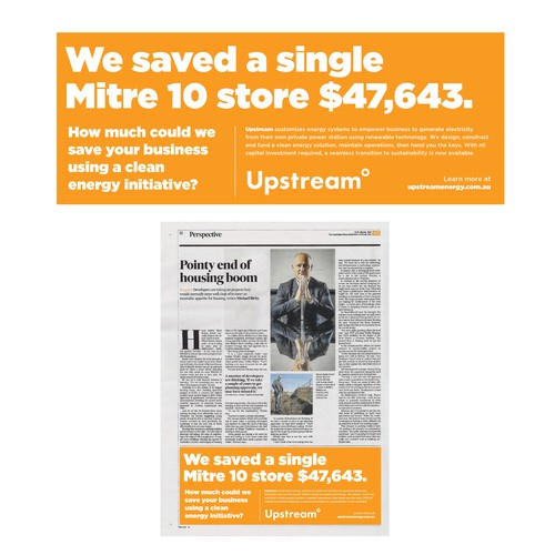 Copywriting design with the title 'High Impact Business Newspaper Advertisement'