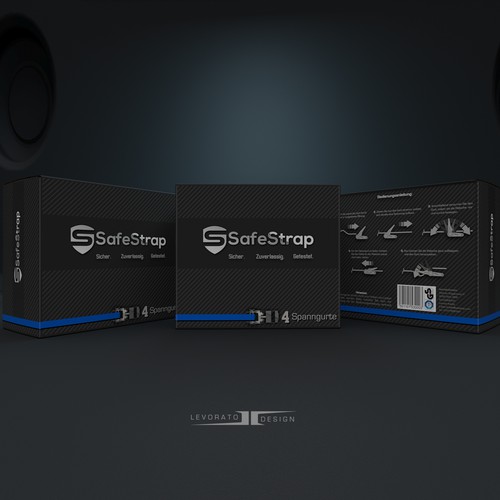 Car packaging with the title 'Concept for Ratchet Straps Box'