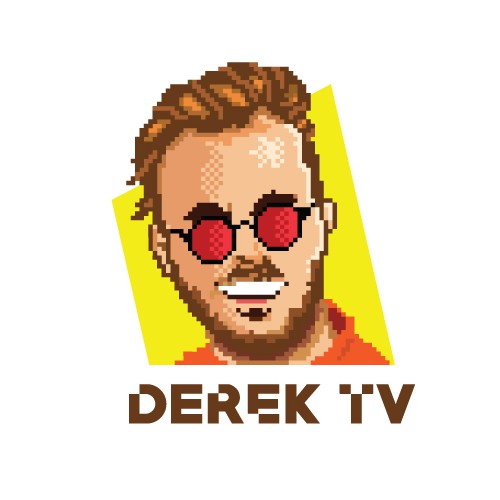 8 bit design with the title 'Pixel Art logo For a YouTuber'