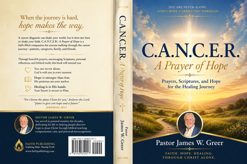 Devotional book cover with the title 'Faith & Hope Book Cover for Healing Journey'