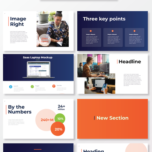 Modular design with the title 'Slide Deck for SAAS company'