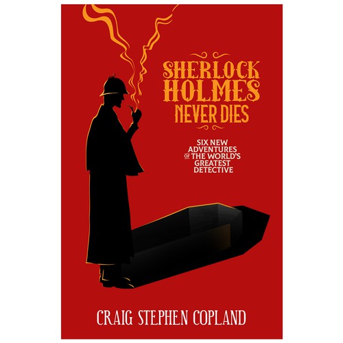 Conceptual book cover with the title 'Sherlock Holmed Never Dies Book Cover Concept'