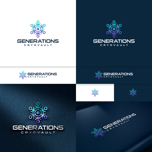 Symmetrical logo with the title 'Logo for Generations Cryovault'