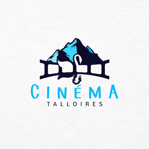 Ribbon logo with the title 'Cinema Talloires needs an eye catching logo'