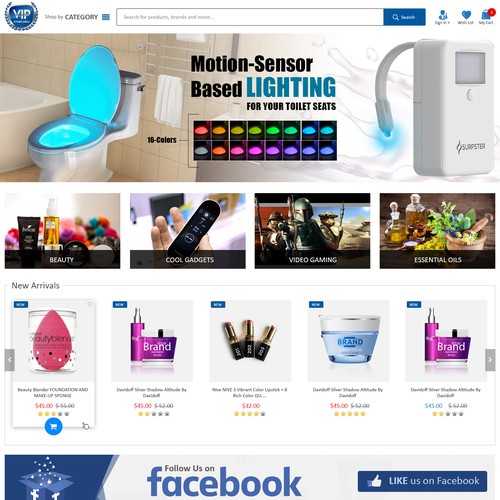 Bootstrap website with the title 'eCommerce website design for VIP Power Deals'