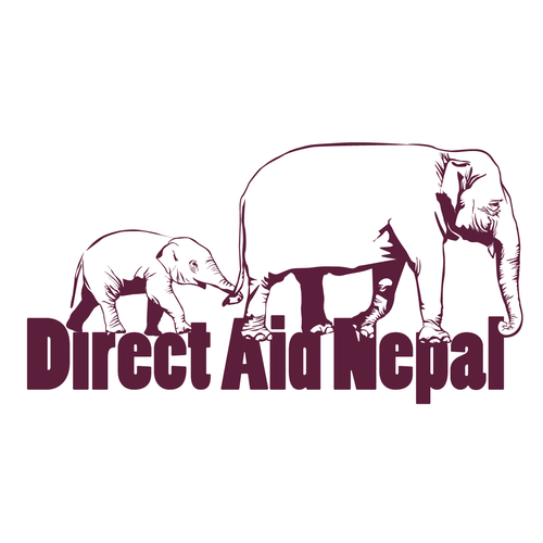 Elephant logo with the title 'logo for direct aid nepal'
