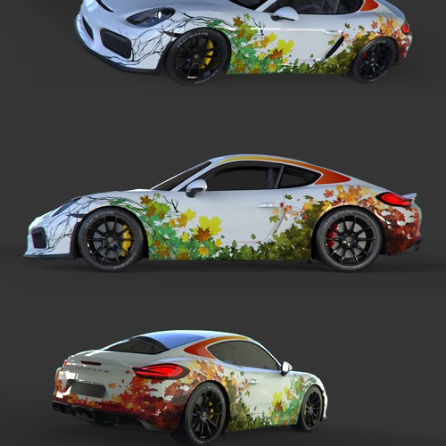 Porsche design with the title 'Car wrap - canadian seasons'