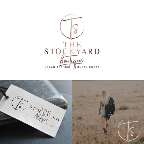 Women's fashion design with the title 'The Stockyard Boutique - urban trends, rural roots'