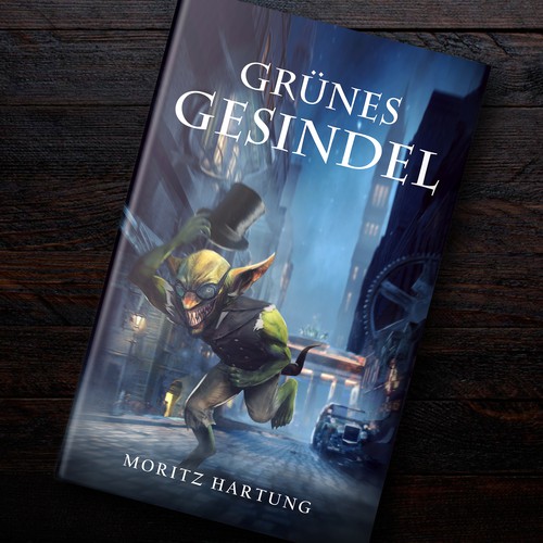 Steampunk book cover with the title '"Grünes Gesindel" Artwork (Fantasy)'