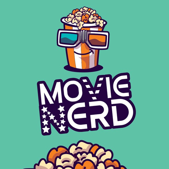 Pen design with the title 'movie nerd logo '