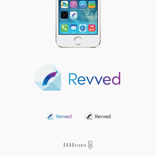 Pencil brand with the title 'Revved - Uber like app - logo design'