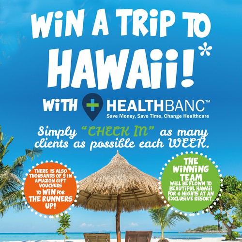 Trip design with the title 'Poster for healthbanc'