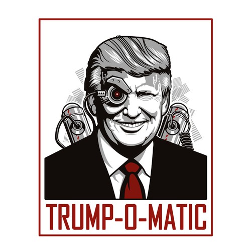 Character t-shirt with the title 'Trump-O-Matic T-Shirt Design'