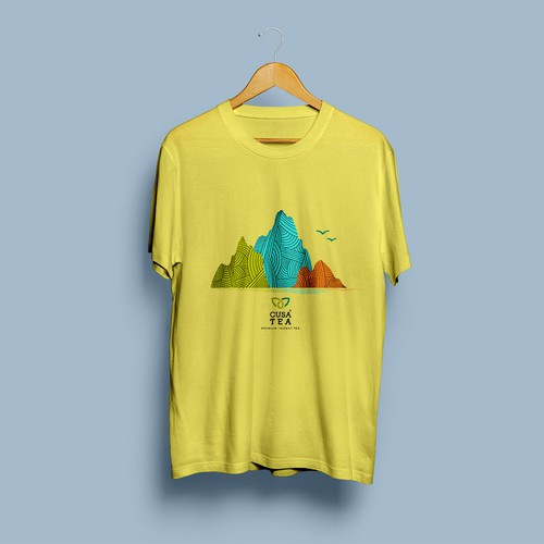 Vibrant t-shirt with the title 'T-shirt concept for CusaTea company'