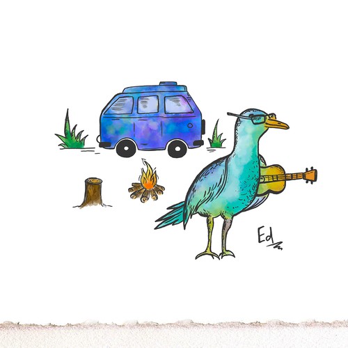 Line drawing design with the title 'Vine Label Contest Entry'