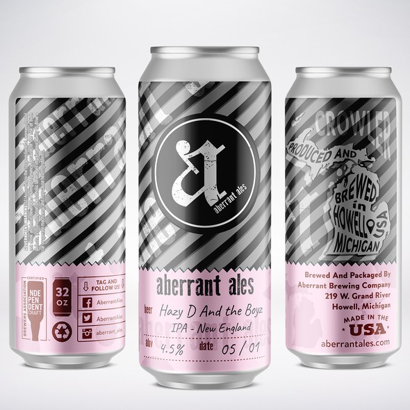 Beer can design with the title 'Crowler beer label'