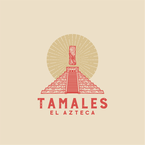 Aztec logo with the title 'Logo Concept for Tamales El Azteca'