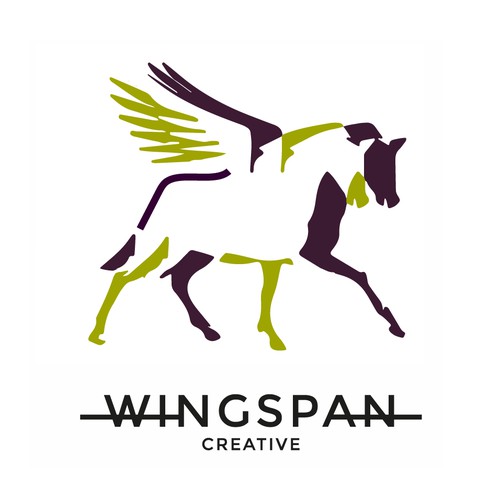Pegasus logo with the title 'Logo design for a video communication agency'