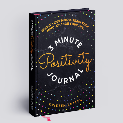 Journal book cover with the title '3 MINUTE POSITIVITY JOURNAL'