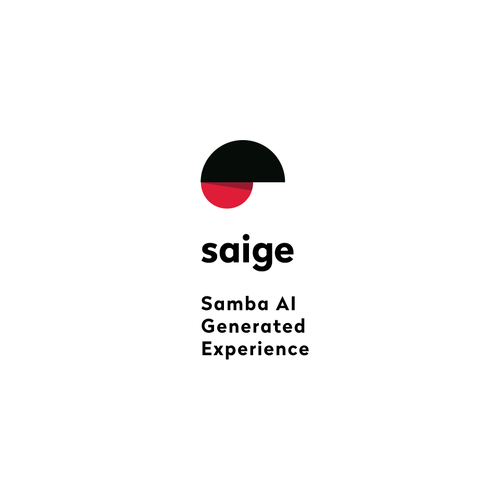 Composition design with the title 'logo for SAIGE Samba AI Generated Experience '