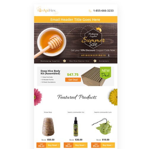 HTML design with the title 'Email for ApiHex'