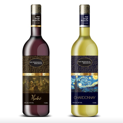 Museum design with the title 'Label Design for Dutch Wine Masters'