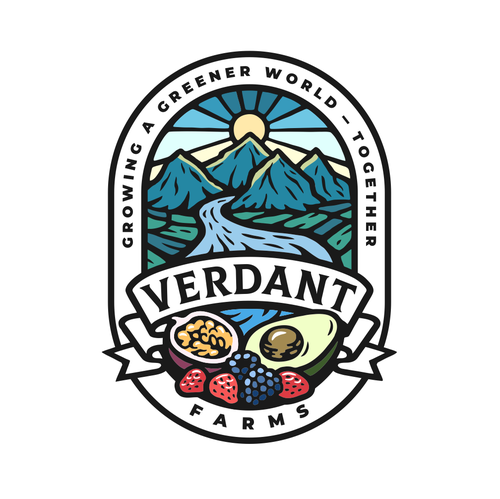 Camp design with the title 'Verdant Farms'