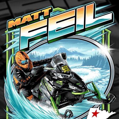 Race car design with the title 'Arctic Racer'