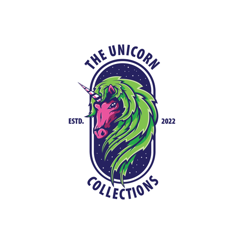Unicorn logo with the title 'Logo concept for a cannabis company.'