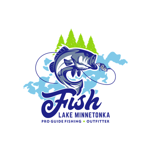 Fish logo with the title 'fish lake minnetonka'