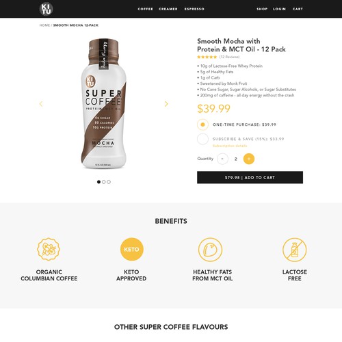 Coffee website with the title 'Super Coffee'