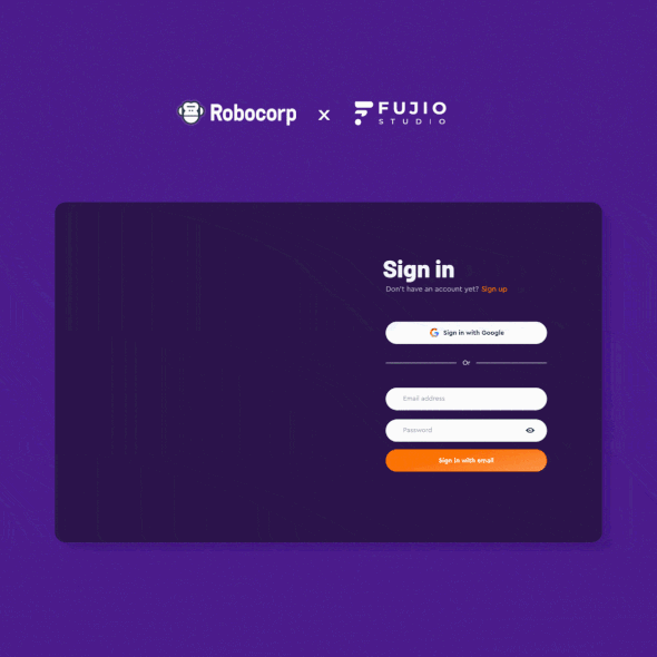 Login website with the title 'Login page dashboard'