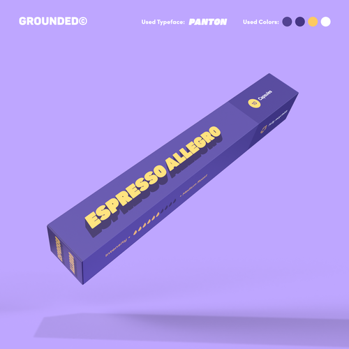 Modern retro design with the title 'Vibrant Coffee Capsules Packaging'