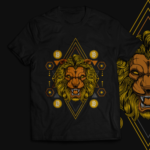 Lion t-shirt with the title 'T-shirt design for crypto wear brand'
