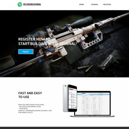 Sports website with the title 'Web page and logo design contest winner'