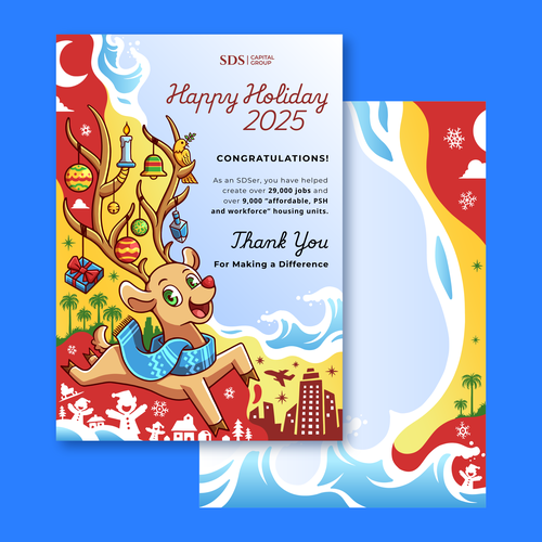 X-mas design with the title 'Joyful Illustration for Holiday Card'