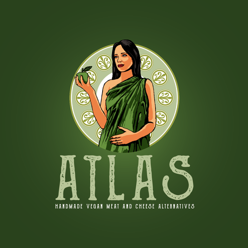 Vegan logo with the title 'Vegan delicatess logo design'