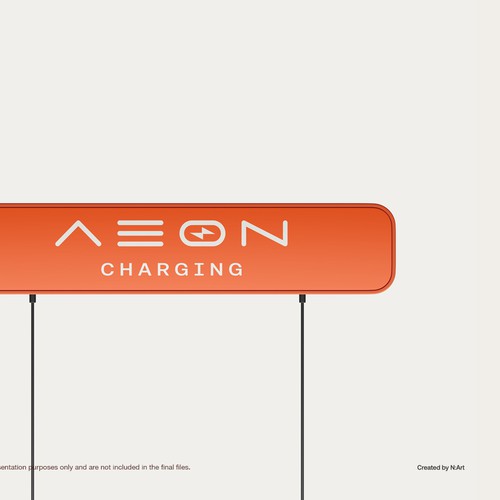 Design with the title 'Authentic visual solution for progressive charging station. '