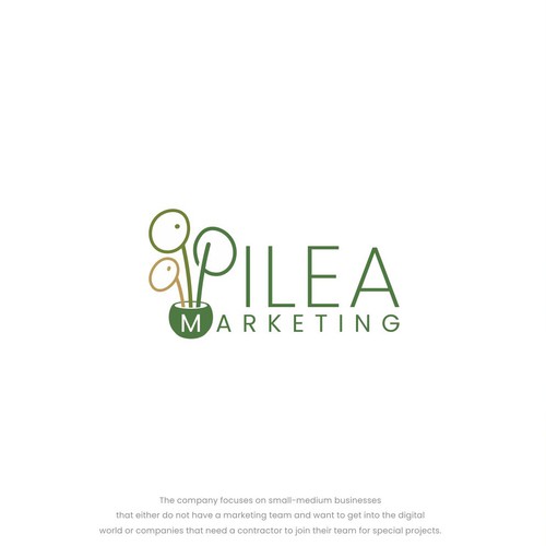 UFO logo with the title 'Pilea logo design concept'